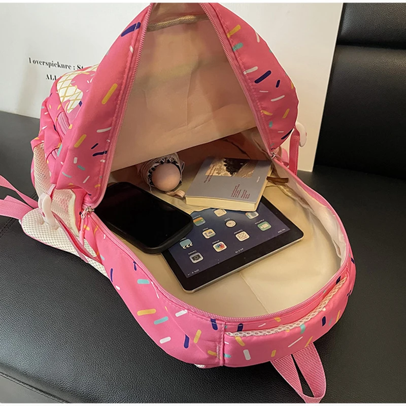 Schülerrucksack, Ice Cream Korean Teenage Girls Sweet Cute Schultasche, leichte, geräumige College-Tasche, Tagesrucksack mit großem Fassungsvermögen – Detail 26