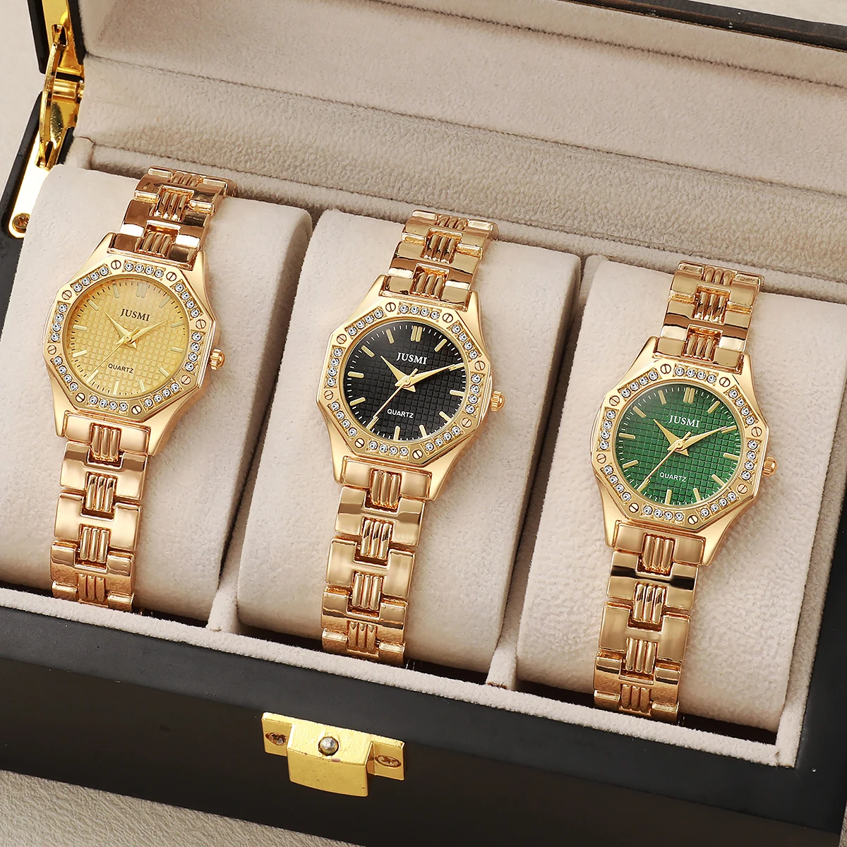 ساعة جديدة مرصعة بالألماس الراقية وبسيطة للترفيه والعمل اليومي ذات قيمة عالية وحزام فولاذي فاخر للنساء #2