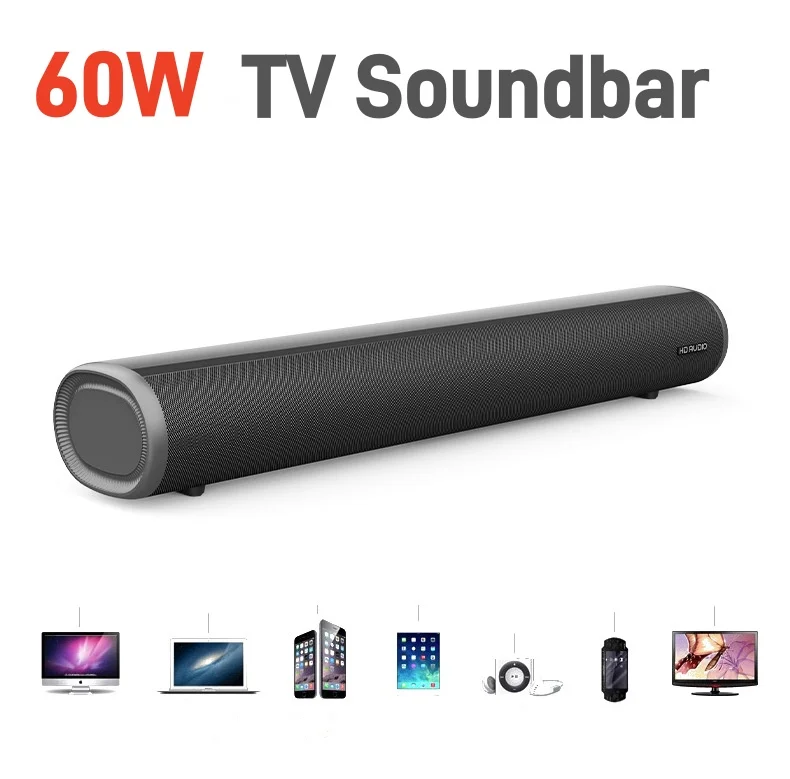 60W High Power Mini Sound Colunm Karaoke Sound Box HIFI Home Theater Speaker Bluetooth TV Soundbar TV Echo Wall Speaker New