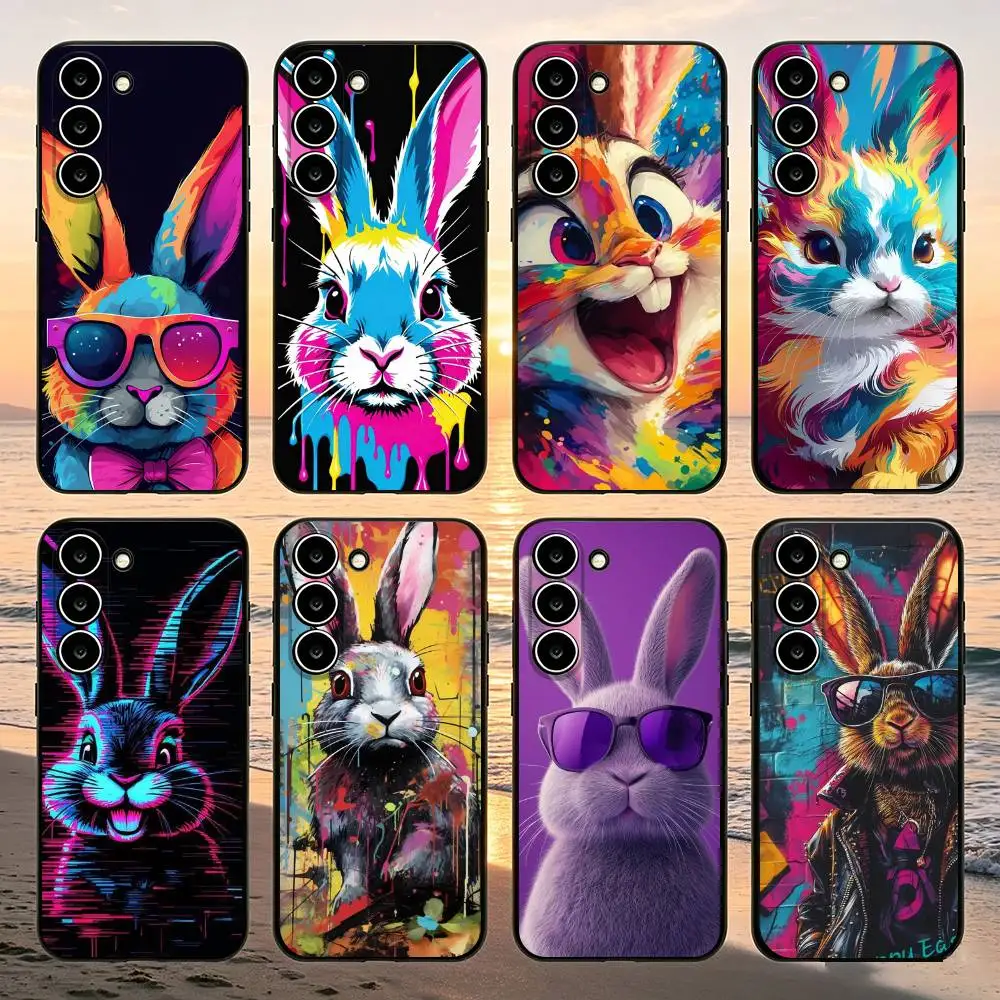 Cute Colorful Rabbit Phone Case For Samsung A56 A55 A36 A35 A26 A25 A15 A17 A16 A07 A06 A05 A05S A54 A34 A24 A14 A04 A04S