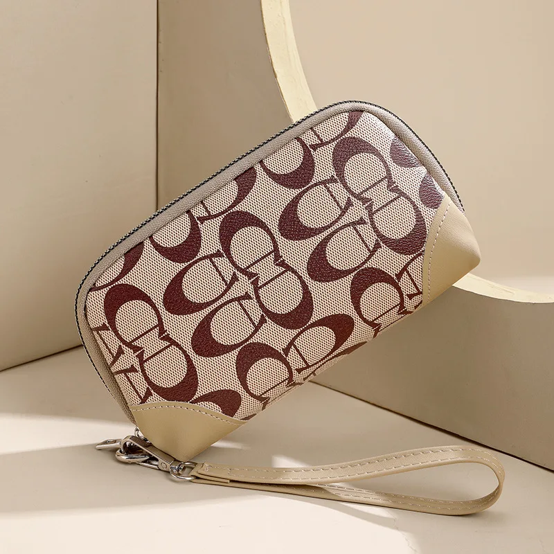 Elegant Floral Print Large Capacity Long Wallet For Women Double Zipper Handbag With Wrist Strap Mobile Phone Storage 2026 Ne... view 4