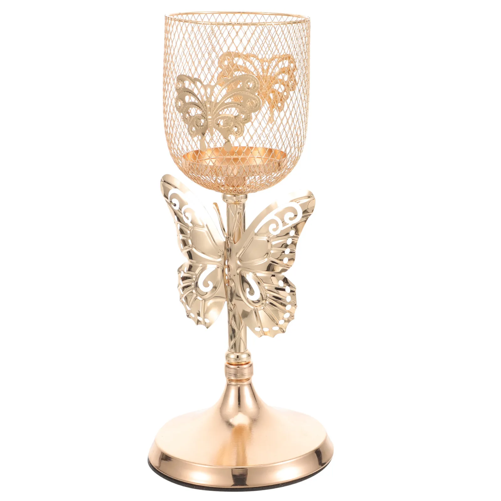 Creative Iron Holder Butterfly Shape Bright Color Compact Size Romantic Candlestick for Table Wedding Celebration Decor