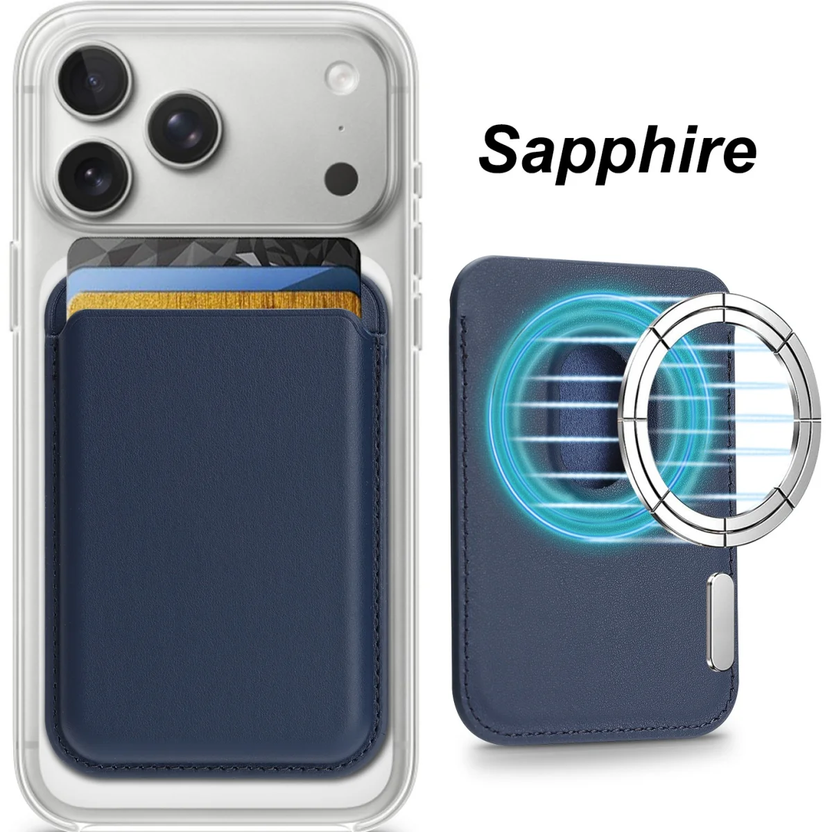 Leder-Brieftasche Kartenhalter Hülle für Mobiltelefone iPhone 18 17 16 15 14 13 12 11 Pro Max Samsung S26 S25 S24 für MagSafe-kompatibel – Detail 12