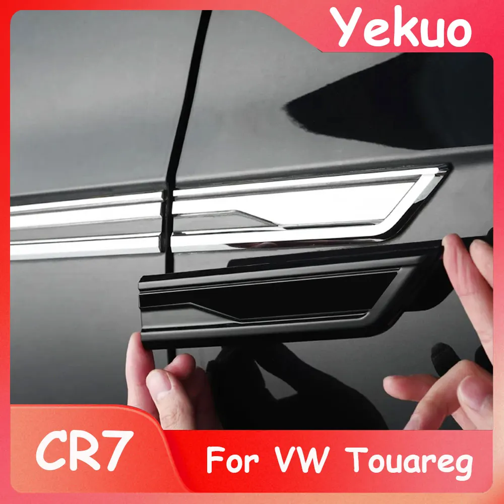 Image of Für 2019-2024 Volkswagen Touareg Seitenemblem Schwarze Kriegerflügel R-Line Aufkleber Karosserie-Modifikation Spezial