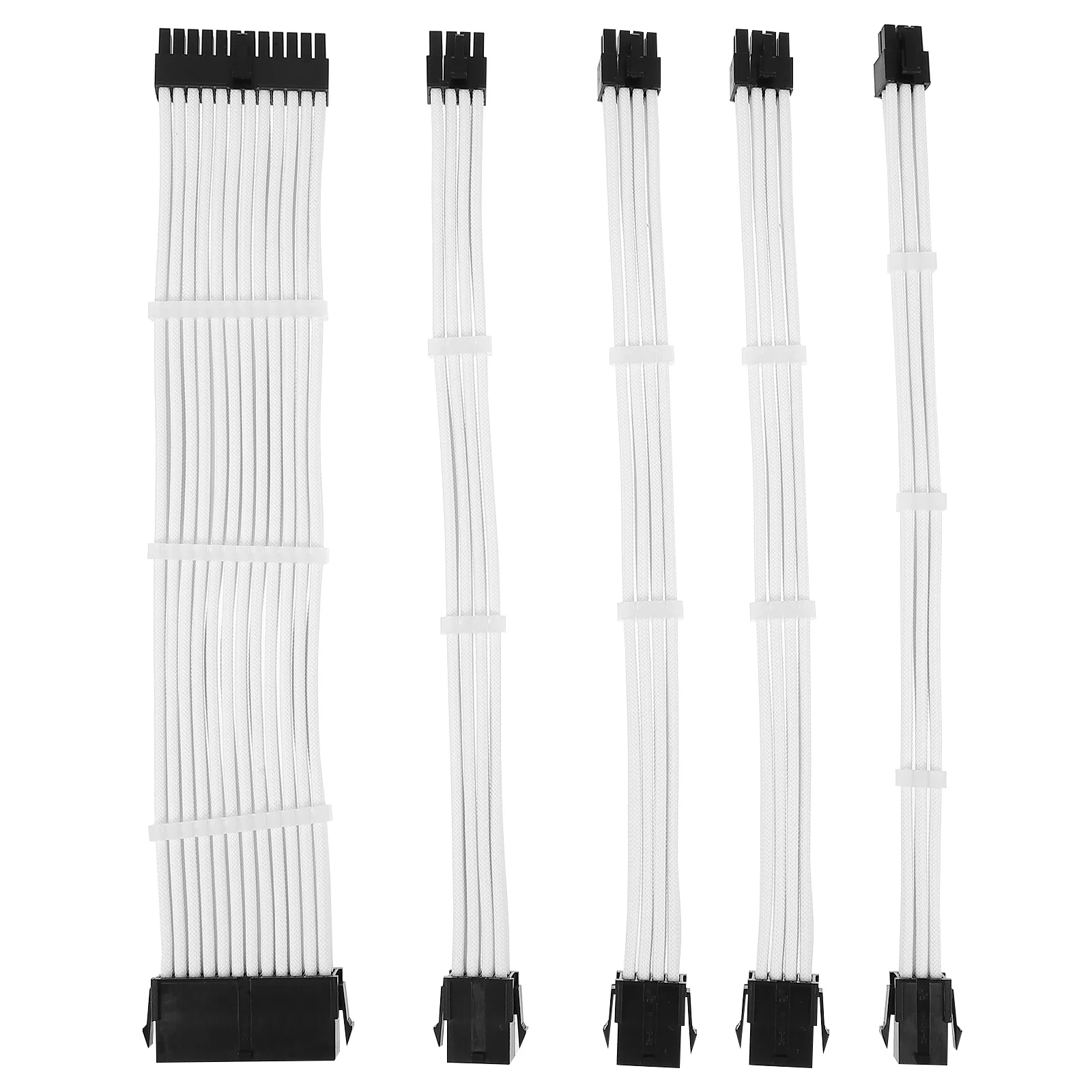 Pc Cable Extension Kit 300mm Atx Power Supply Cord Set for Motherboard Replacement and DIY Projects Black Connectors