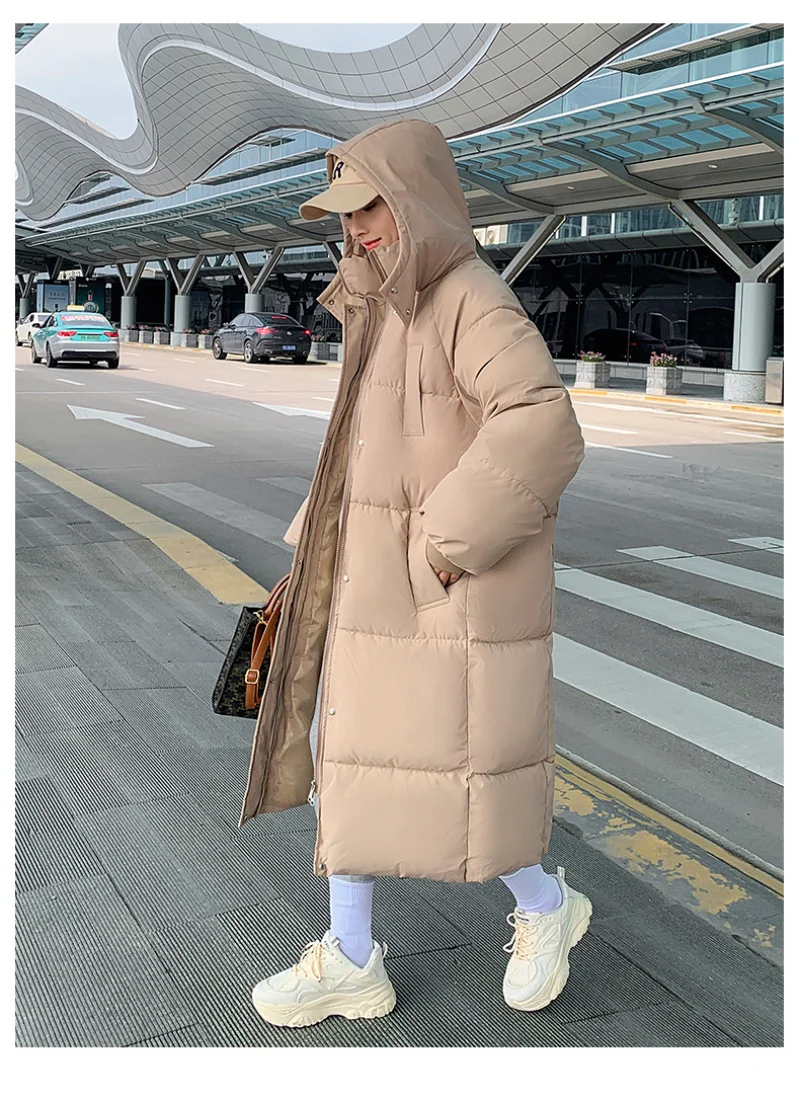 Winter New Coat Down Jacket Clothes Women\'s Down Coat Loose Quilted Cotton Cloth Mid-Length Thick Cotton-Padded Jacket