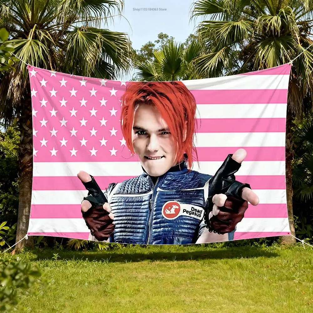 

G-Gerard W-Way M-MCR Flag Tapestry Banner For Bedroom Outdoor Living Room Restaurant Bar Wall Decor Party