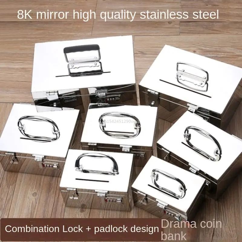 Portable Safe Piggy Bank Stainless Steel Convenient Storage Code Lock Children's Safe Piggy Bank Jewelry Box Children's Gift