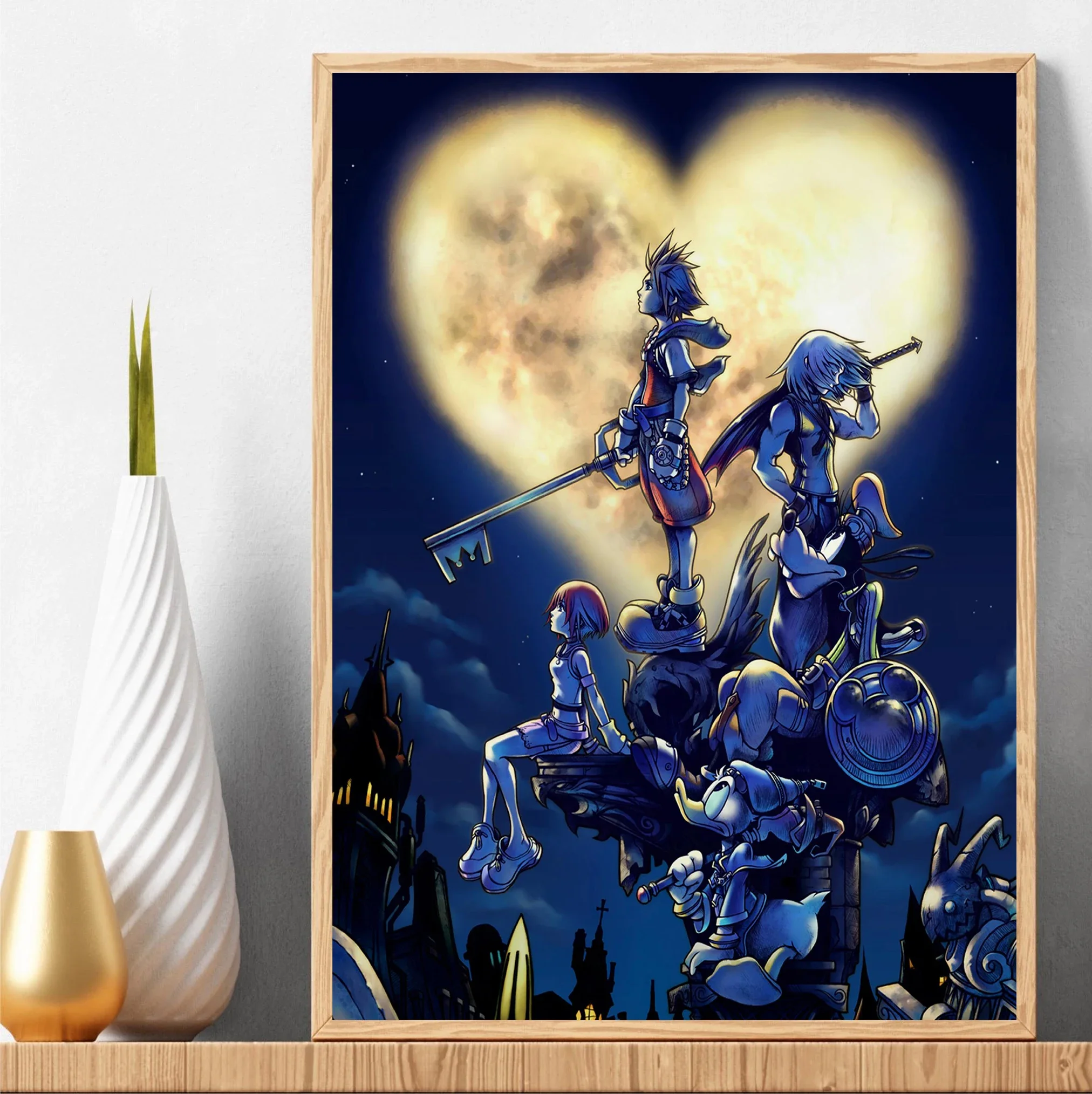 Classic Japanese Anime Kingdom Hearts Retro Posters Prints Canvas Painting Wall Art Picture Living Room Coffee Shop Home Decor view 3