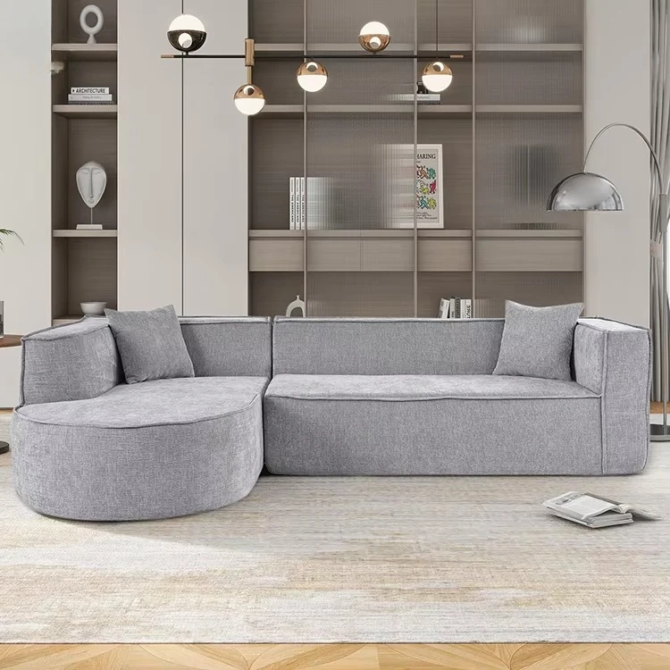 Luxury Factory Modern L-shape Compressed Sofa Set Furniture Modular Chenille Fabric Sofa Living Room Furniture Compressed Sofa