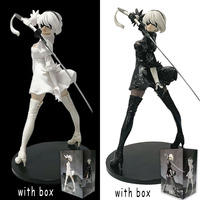 In Stock 18CM NieR:Automata 2B Black and White Series Anime Figure PVC Collectible Model Doll Statuette Ornament Gift