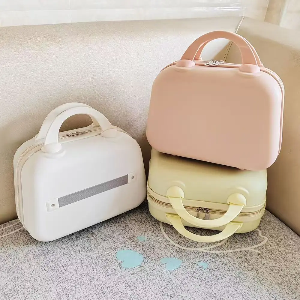 13 Inch Mini Hand Luggage, Portable Hard Shell Cosmetic Storage Case, Retro Handheld Makeup Suitcase for Travel Gift