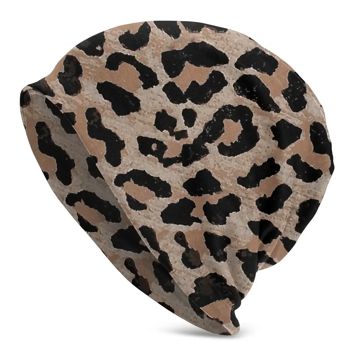 Cheetah Leopard Print Washed Warm Bonnet Cycling Casual Beanies Protection Men Women Hats