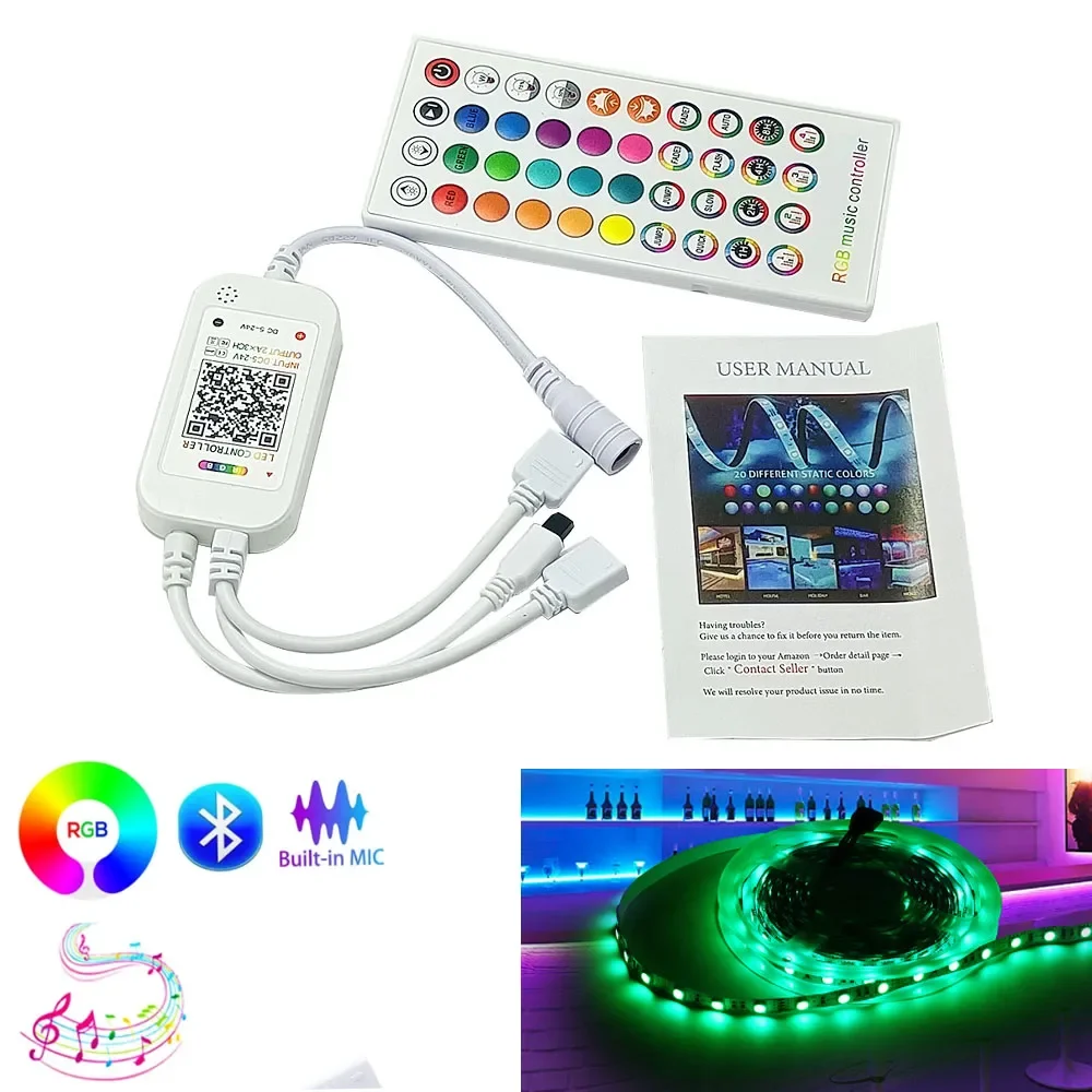 DC12V 24V 24KEY 40KEY RGB LED Controller Music Wifi Smart Control Double Output Tuya Controller for RGB 5050/3535 LED Strips