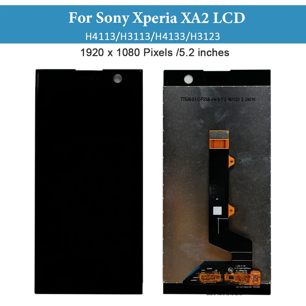 5.2" Original LCD Screen For SONY Xperia XA2 lcd  H3113 H3123 H3133 H4113 H4133 lcd display with Frame Digitizer Replacement image 2