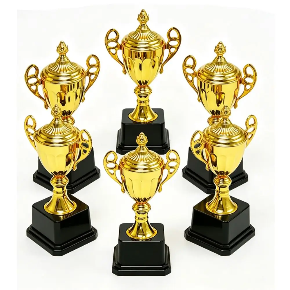 Creative Gold Trophy Cup Plastic Mini Size Victory Cup Decorative Award Memorial Souvenir Sports Trophy Football Soccer