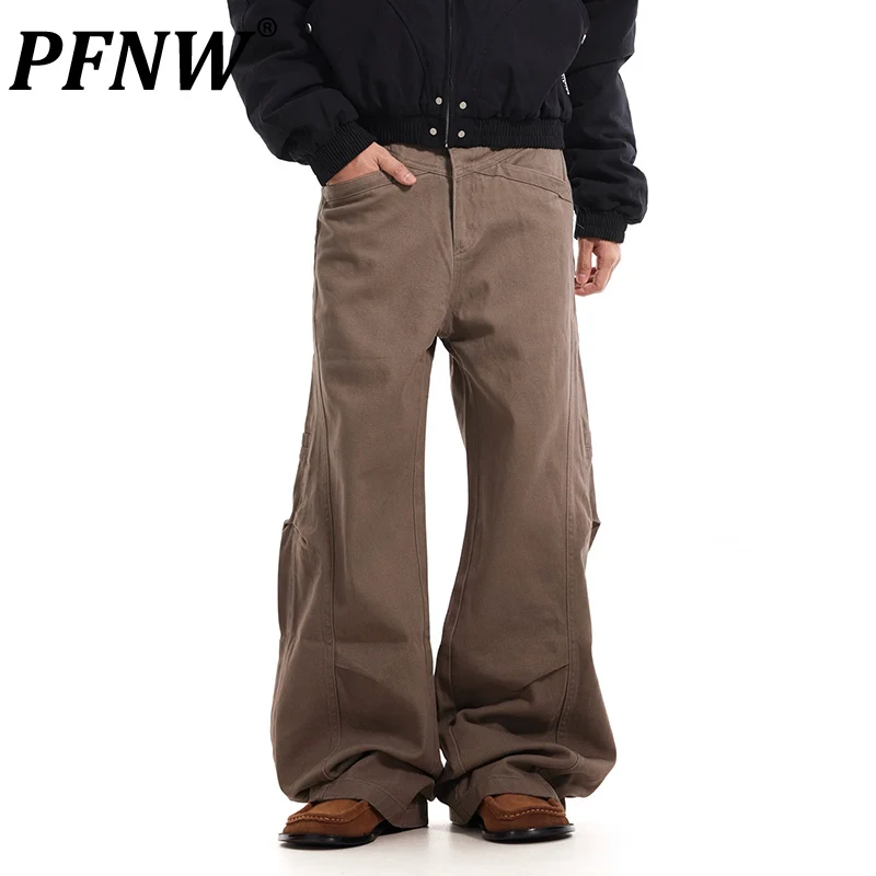 PFNW Niche Old Money Style Deconstructed Silhouette Machete Pants Men's Cleanfit American Vintage Workwear Casual Pants 2025 New