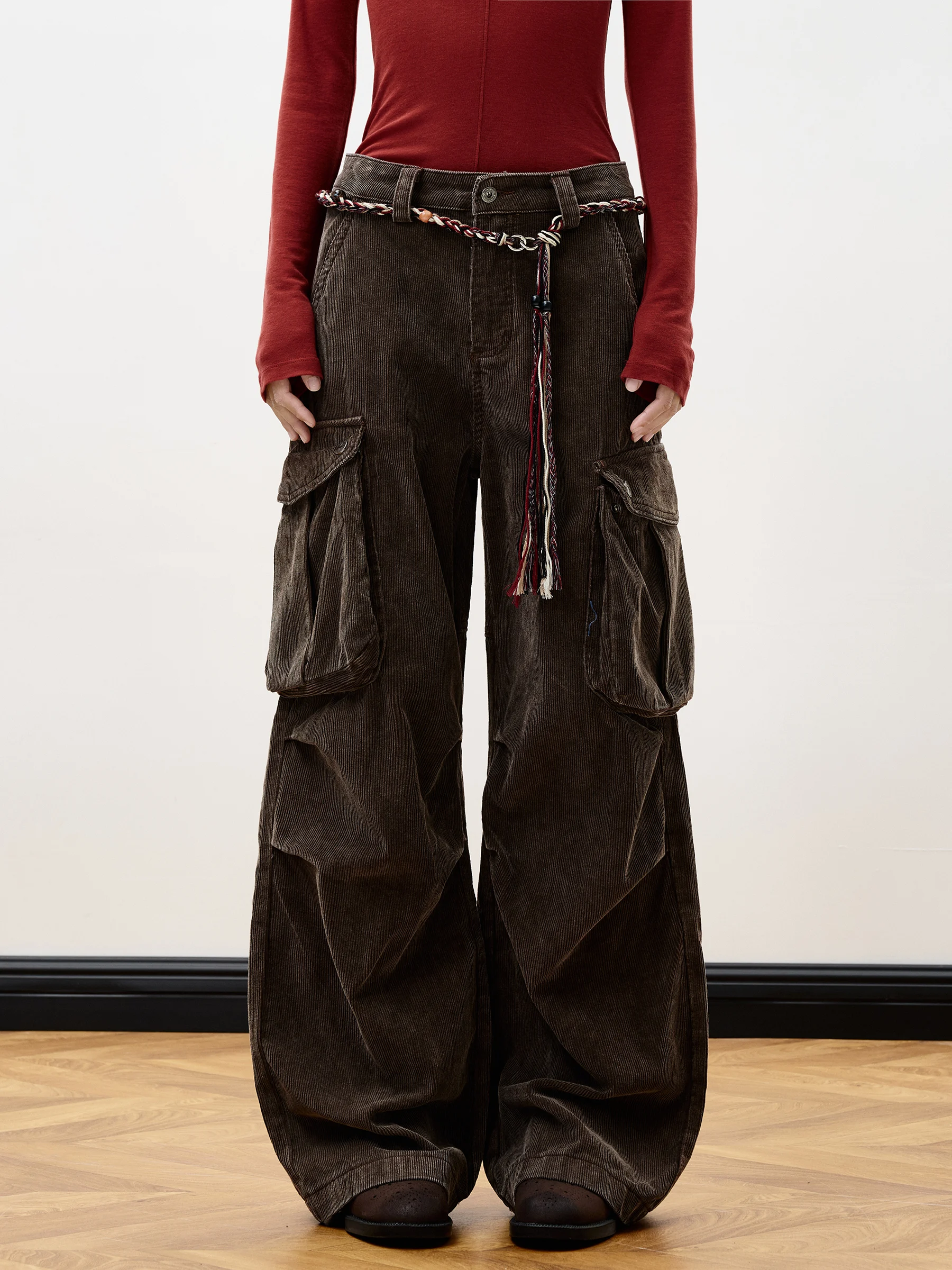 

American Sle Loose Fit Casual Corduroy Work Pants Waed out Straight Leg Autumn Winter New Arrival Versatile Comfortable L...