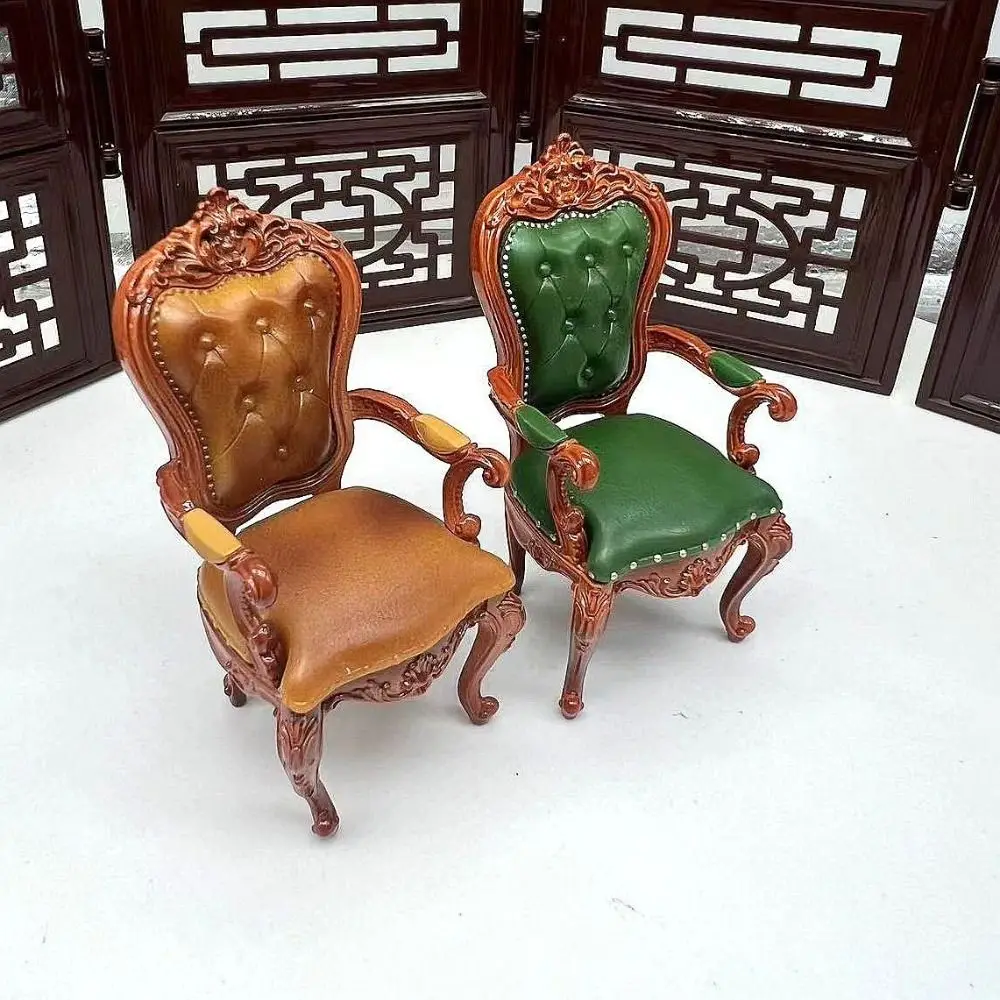 

High Quality European Style 1:12 Dollhouse Chairs Mini DIY Vintage Accessories Dollhouse Foot Pad Dollhouse Furniture