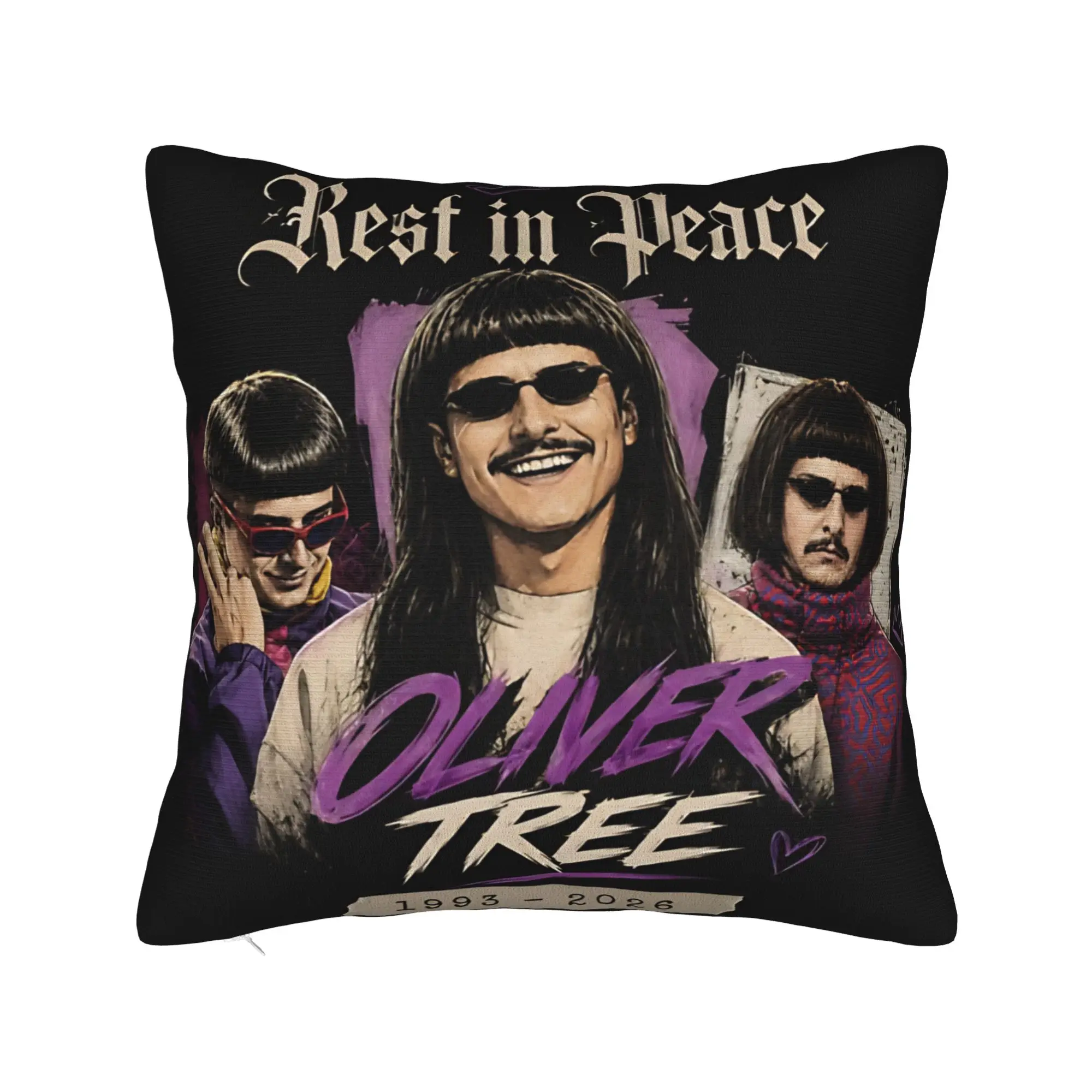 Oliver Tree Rest In Peace 1993-2026 Pillowcases  Cute Funny Pillow Case For Office Car Home Decor Print Pillow Cover