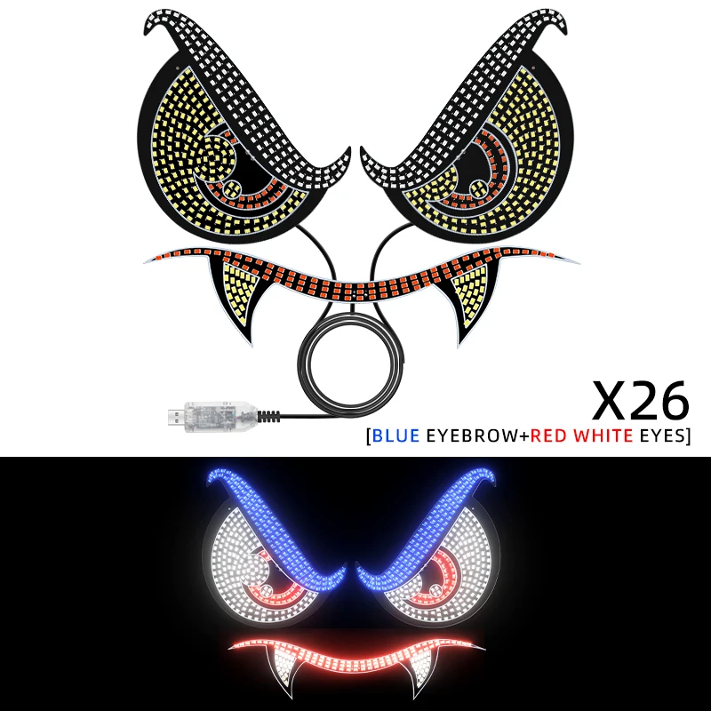 

Car Decoration Dynamic Lights Sticker Car Enthusiasts 31.5*13.2*3cm Animated Car Lights Display 7 Lighting Modes