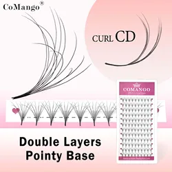 CoMango Single&Mix9-16 6D Fluffy Double Layers Premade Fans Russian Volume False Eyelash Extension Bloom Flowering Lash Makeup