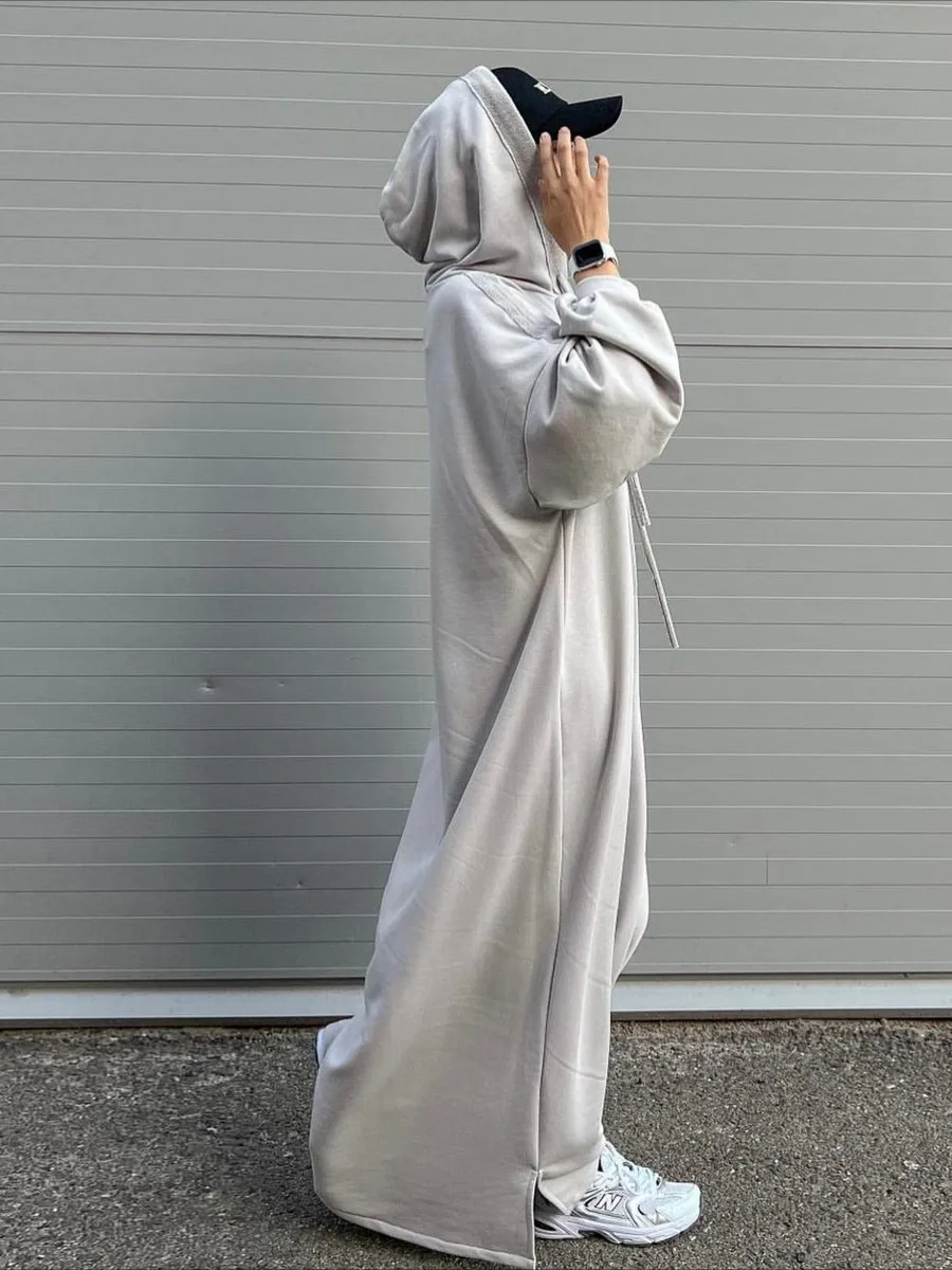 Muslim Women Hoodie Dress Saudi Arabic Long Robe Vestidos Abaya Dubai  Morocco Kaftan Jalabiya Eid Ramadan Hooded Dresses Abayas - AliExpress  200000345