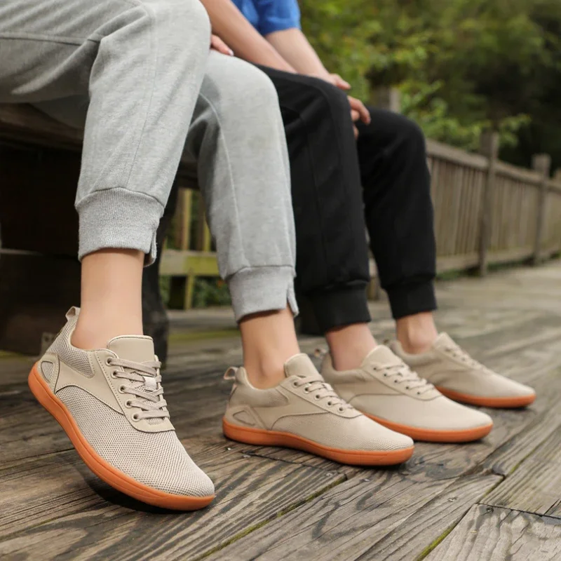Men Wide Barefoot Canvas Sneaker Mesh Breathable Walking Shoes Man Barefoot Sports Shoes Suitable for Fitness Travel Sports Shoe