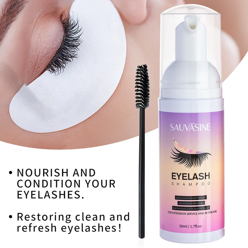 Professional Eyelash Shampoo e Escova, Cílios Extensão Foam Cleanser, Flase Individual, Detergente Cílios, Removedor de Maquiagem