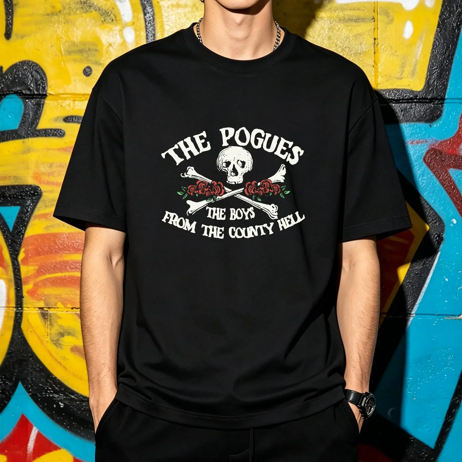 The Pogues Boys From County Hell Tour T Shirt long or short sleeves vintage Washed Unisex Top For Everyday Wear graphic