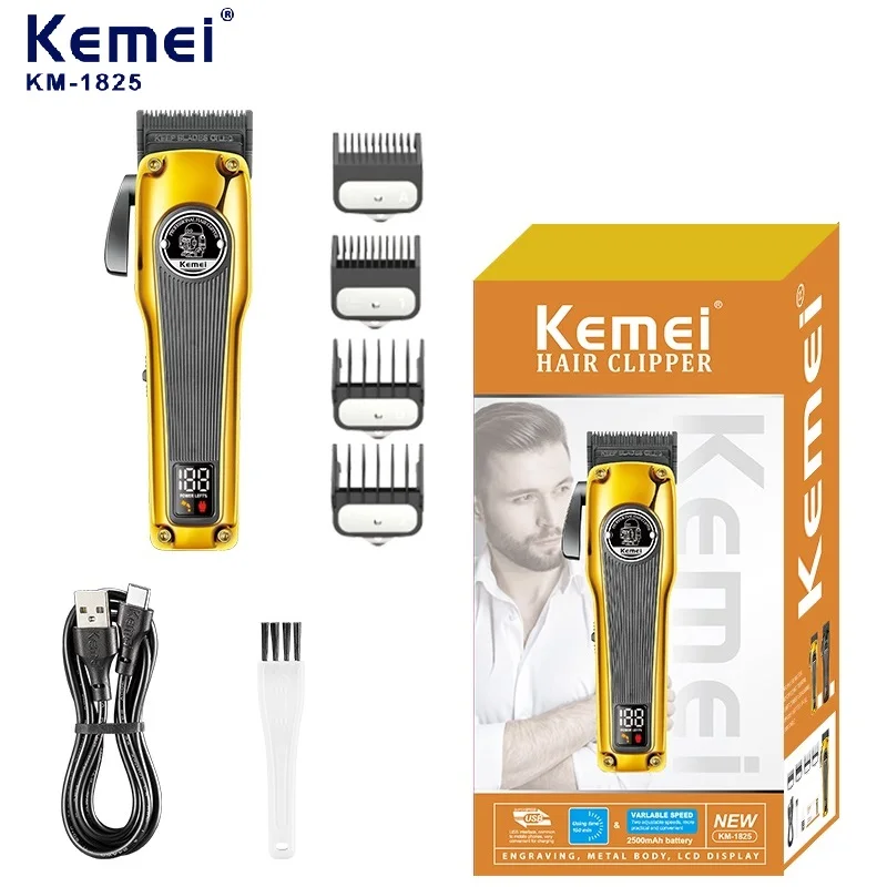 Professional Hair Trimmers Clippers Km-1825 Rechargeable Hair Cutter Hair Trimmer For Barber Shop