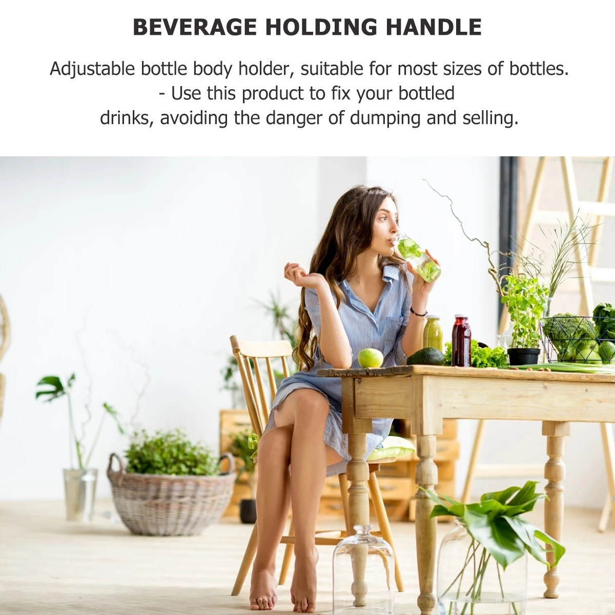 

Handle Ergonomic Soda Beverage Holder Adjustable Bottle Grip Bar Detachable Sports Outdoor Use Kitchen Bar Tool Plastic
