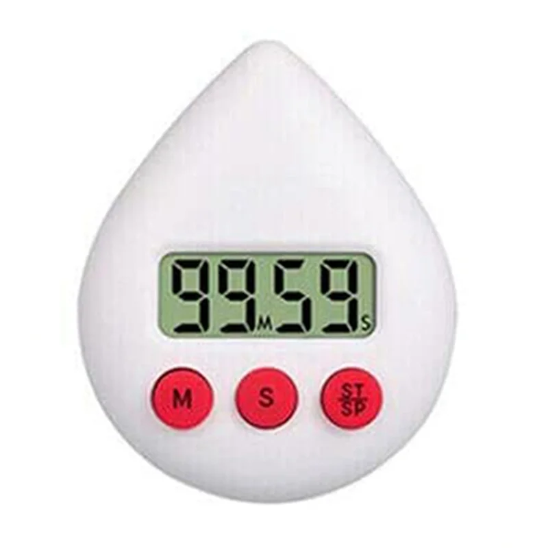 Digital Bathroom Clock Waterproof Shower Clock Timer Temperature Humidity Visual Countdown Timer Wall Clock White