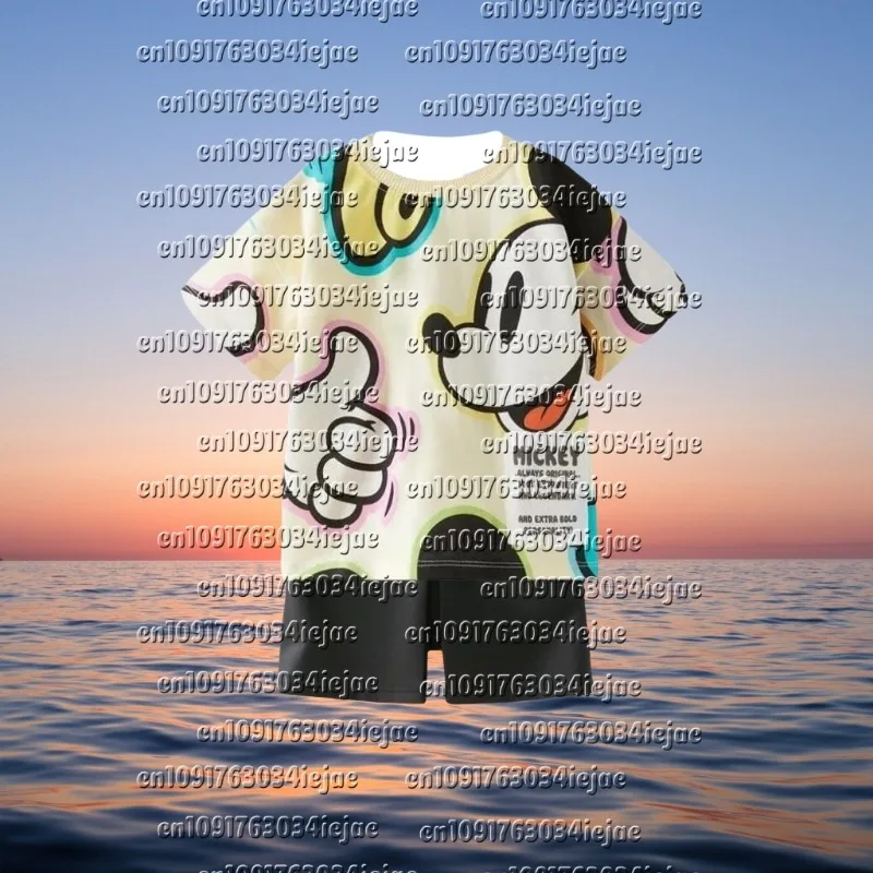 

2025 Baby Summer Clothing Girls And Boys T-shirt Children's Cloths Summer Mickey Children's Clothing Set