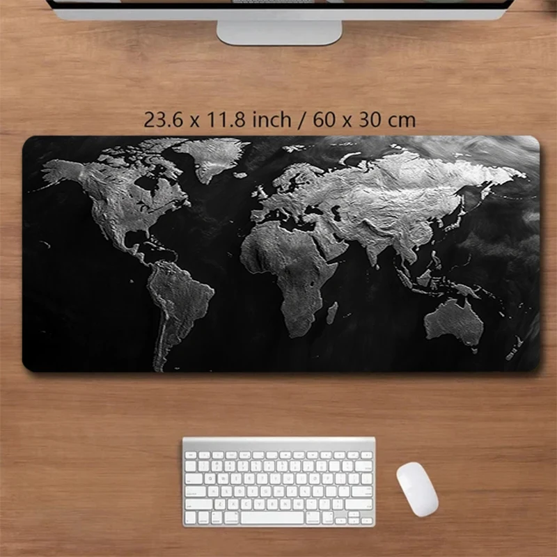 滑り止めのゴム製マウスパッド,ゲームやオフィスに適した大きな世界地図,大型XXLマット,400x900