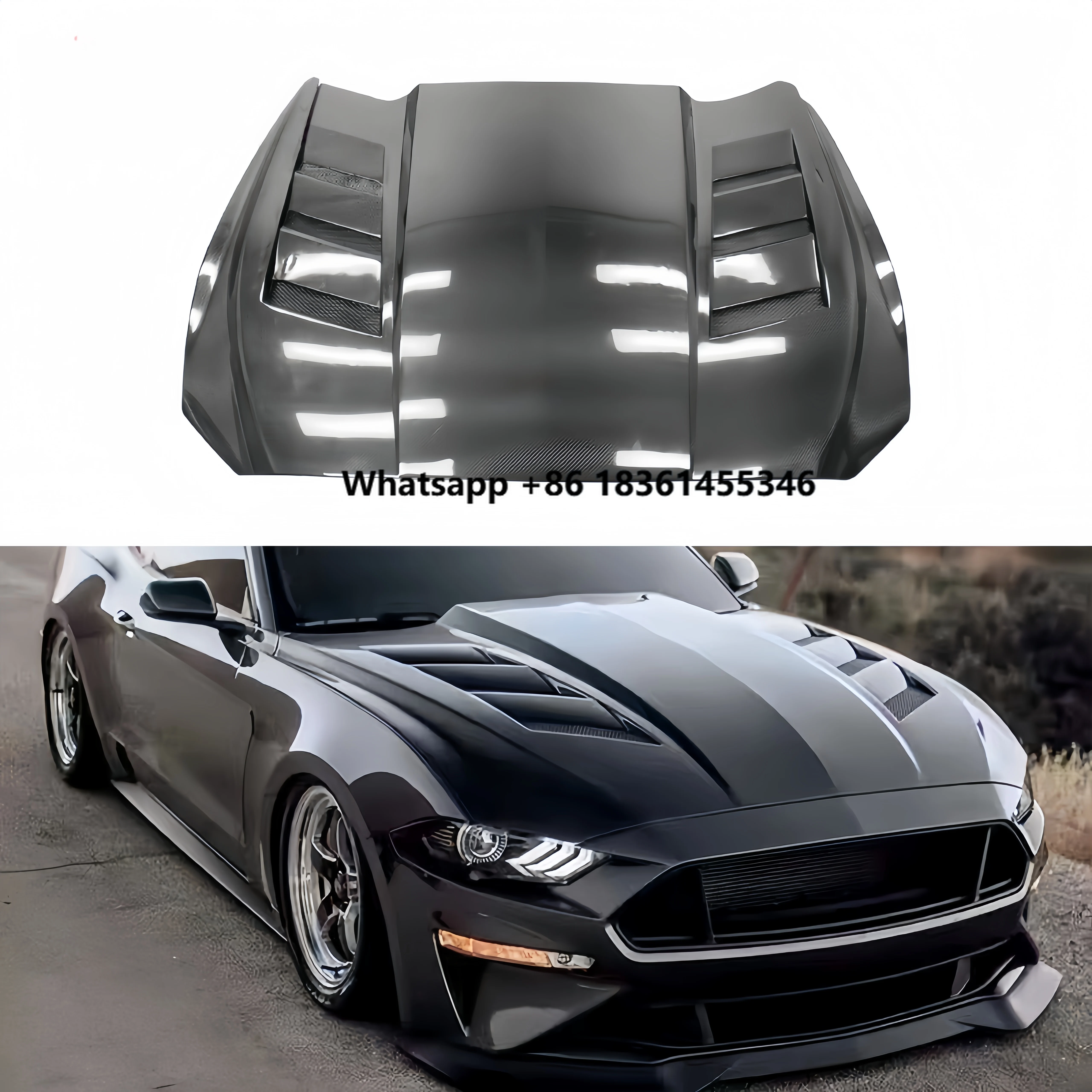 

New Carbon Fiber Engine Cover for AC Style Open Hole Front Hood Bolts Car Accessories Manufacturing Purpose Black