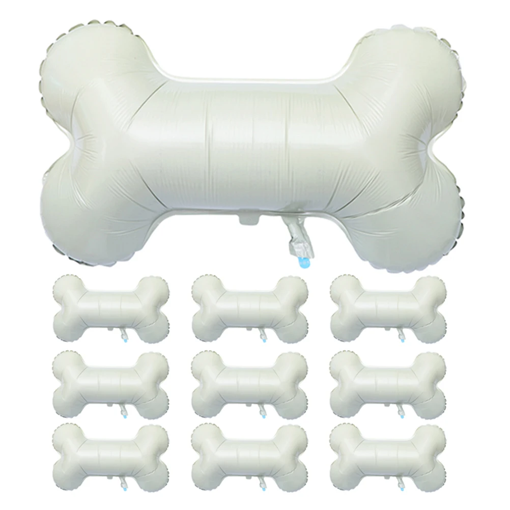 

10pcs Bone Shaped Aluminum Balloons Beige Dog Party Decorations Supplies Valentine Lightweight Festive Balloon