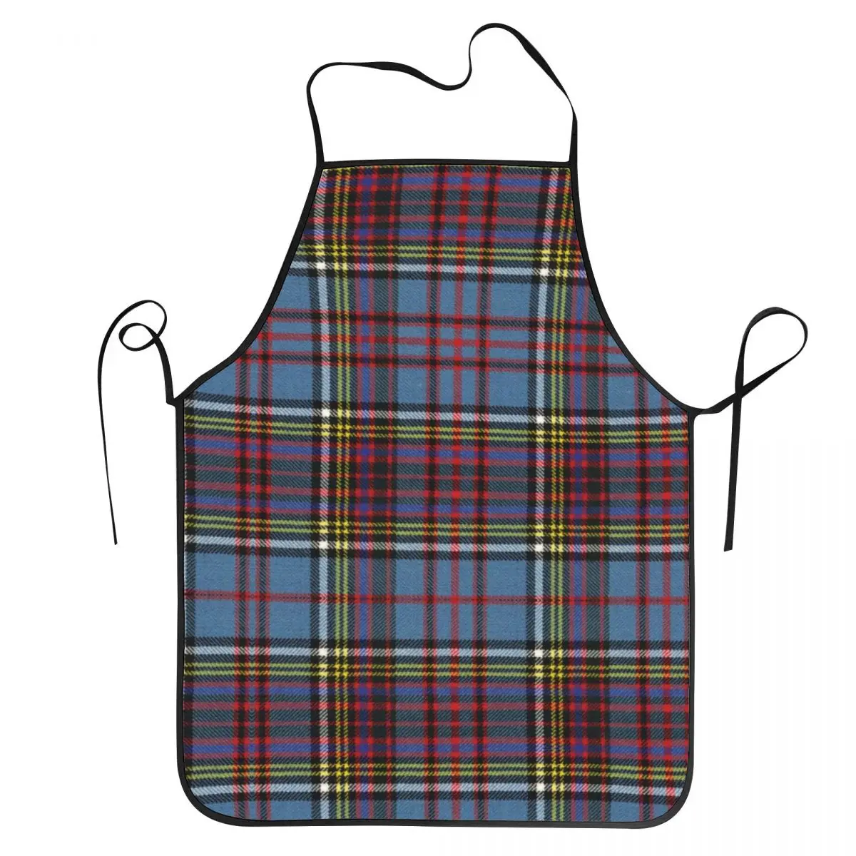 Unisex Scottish Geometric Plaid Tartan Apron Adult Women Men Chef Tablier Cuisine for Cooking Kitchen Gingham Pattern Painting