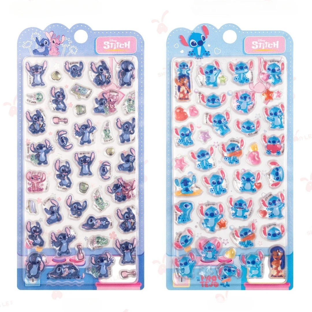 Nowe naklejki 3D Disney Lilo & Stitch, urocze naklejki z Myszką Miki i Minnie, zabawka, naklejki do samodzielnego wykonania etui na telefon, naklejki kryształowe, naklejki dekoracyjne na kartki świąteczne, prezent