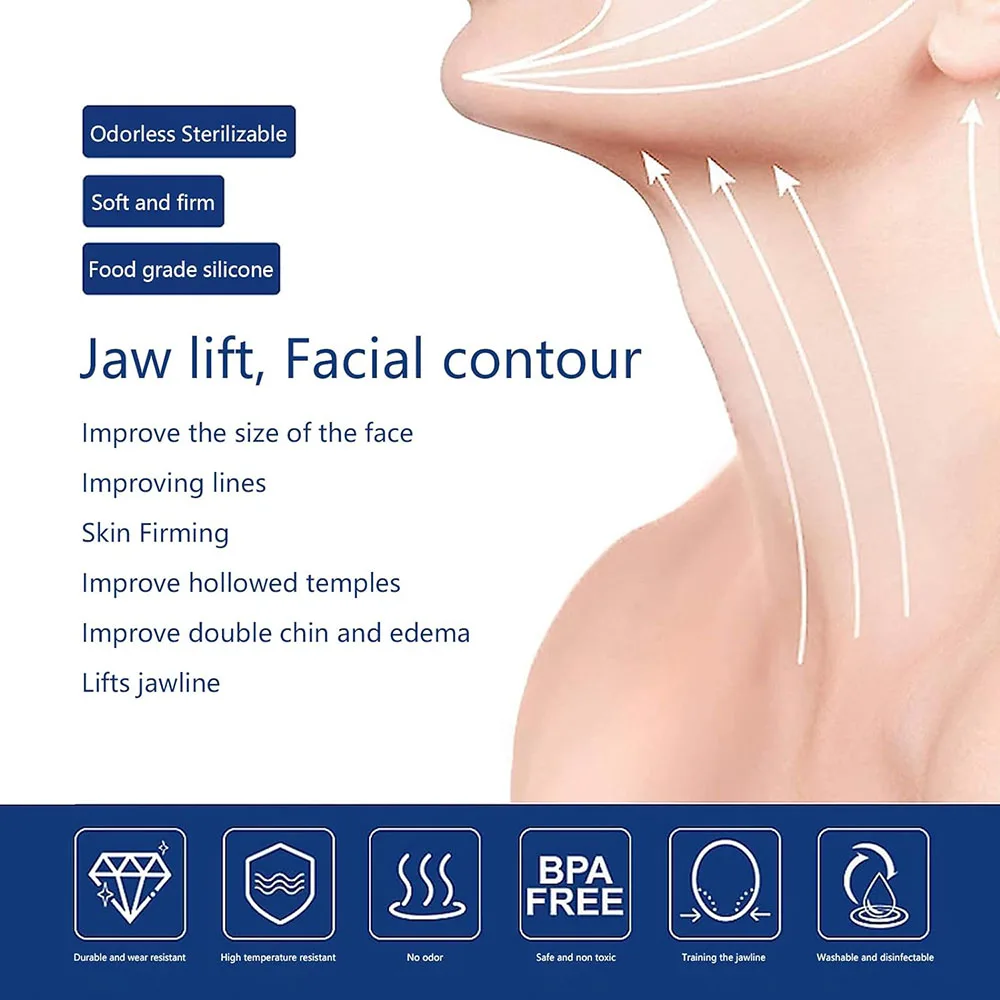 Facial Jaw Exerciser para Homens e Mulheres, Ginásio Fitness Ball, Treinamento Muscular, Pescoço, Face, Emagrecimento, Boca, Jawliner