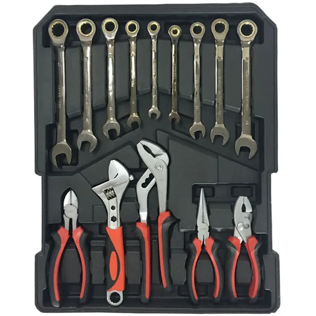High Quality 186pcs Trolley Tool Set Tool Kit with Socket Wrench Household Hand Tool Set
