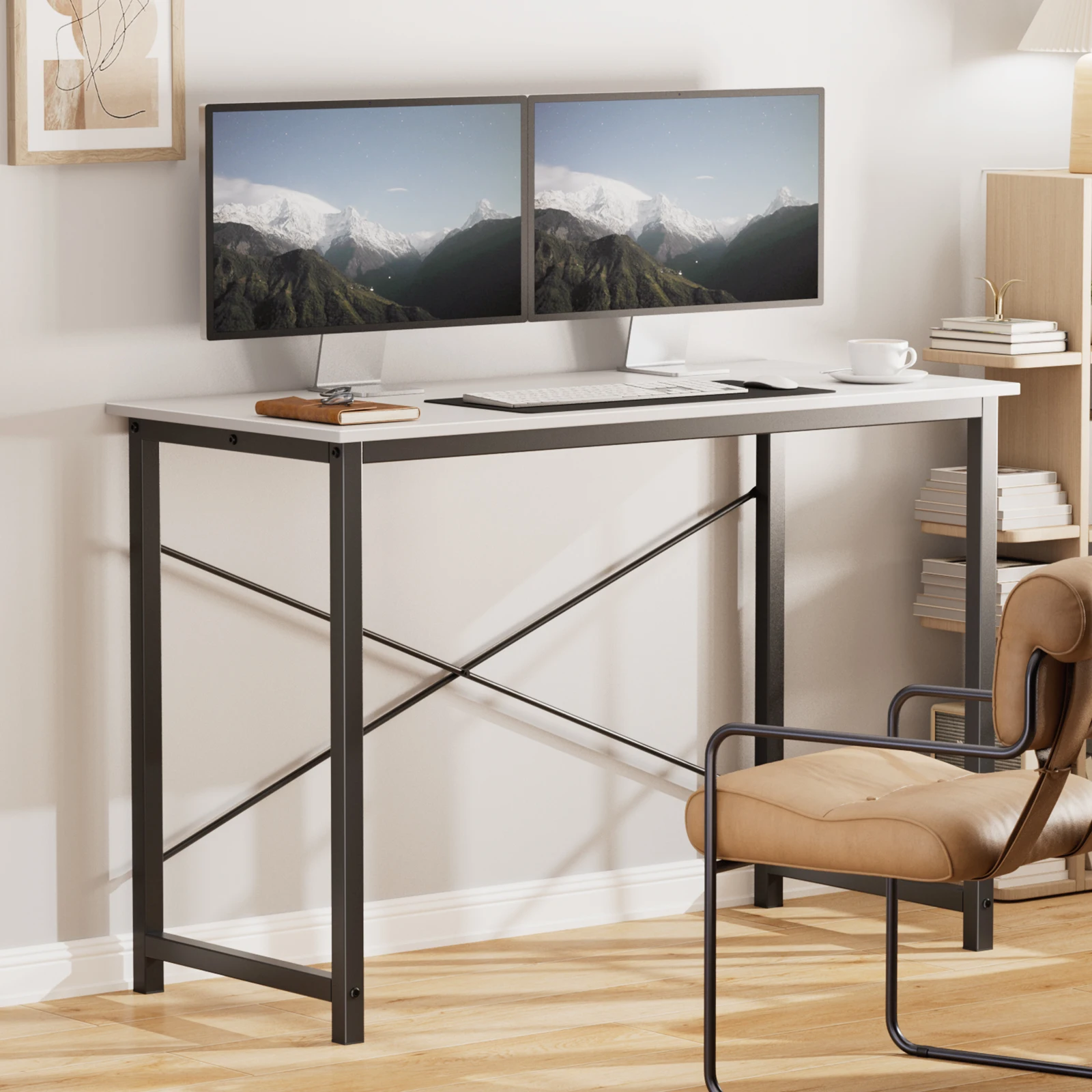#¥forJHK Computer Office Desk Writing Study Office Gaming Table Modern Simple Style Compact Metal