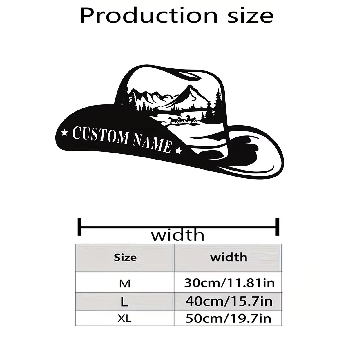 Customizable Western Cowboy Metal Sign, Party Scene Hanging Decor, Door Decoration, Hat and Mountain Silhouette Wall Art