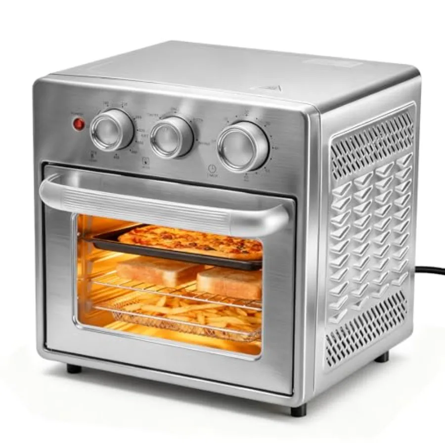 Air Fryer Toaster Oven Combo 16.9QT Oven Countertop 5 Functions in 1 4 Accessories Included Stainless Up to 450°F