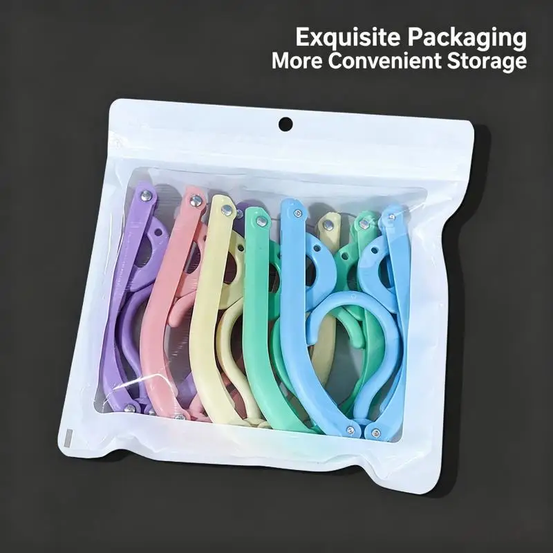 5Pcs/pack Foldable Travel Hangers Multicolor Portable Collapsible Clothes Hangers Space Saving For Business Trip Camping Dorm