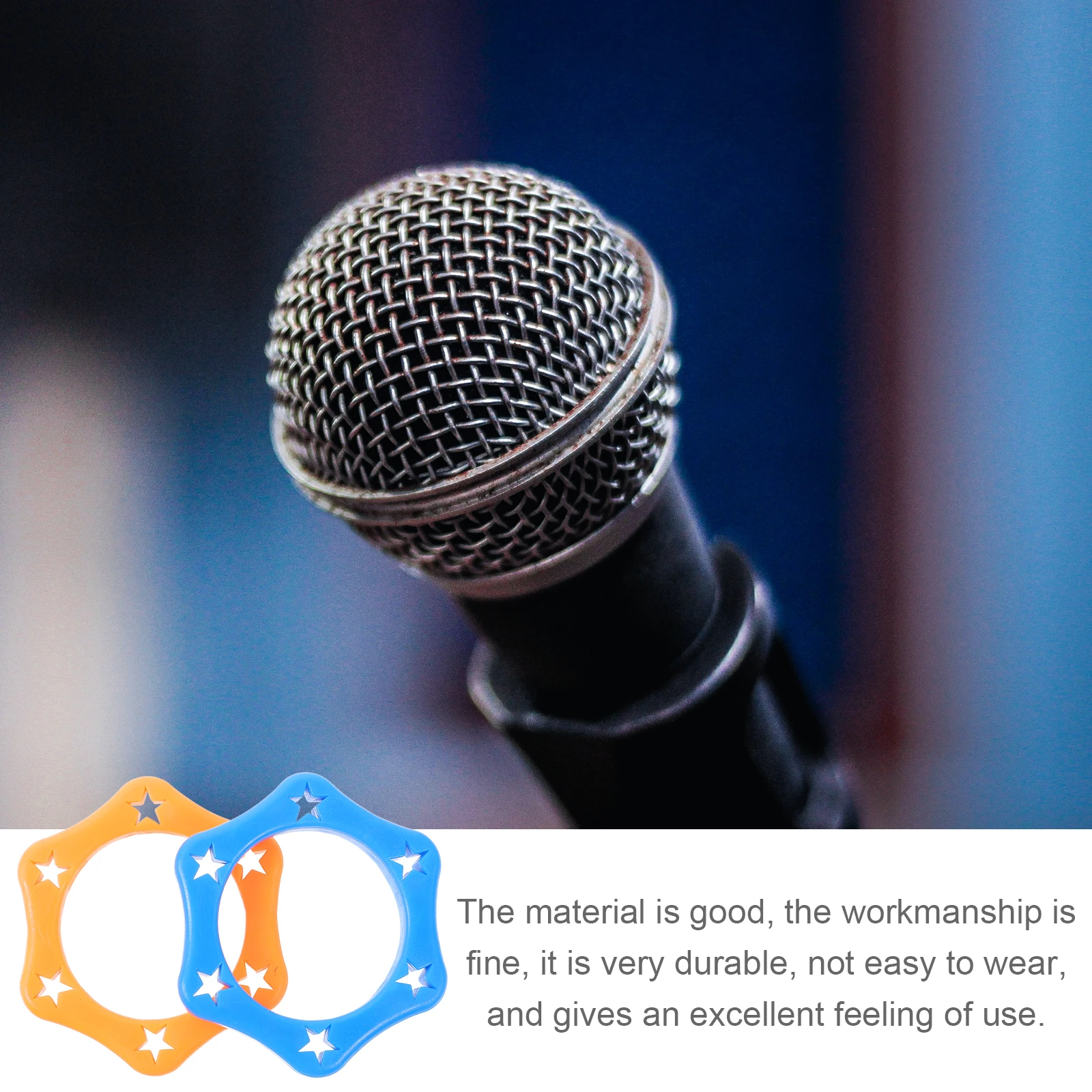 

6Pcs Microphone Anti-Roll Silicone Rings Shockproof Non-Slip Mic Protection Circles Durable Anti-Drop Accessories for Ktv