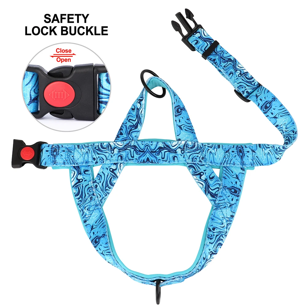 No Pull Nylon Dog Harness Fashion Printed Safety Dog Harnesses Vest With Handle For Medium Large Dogs Pitbull Labrador Bulldog