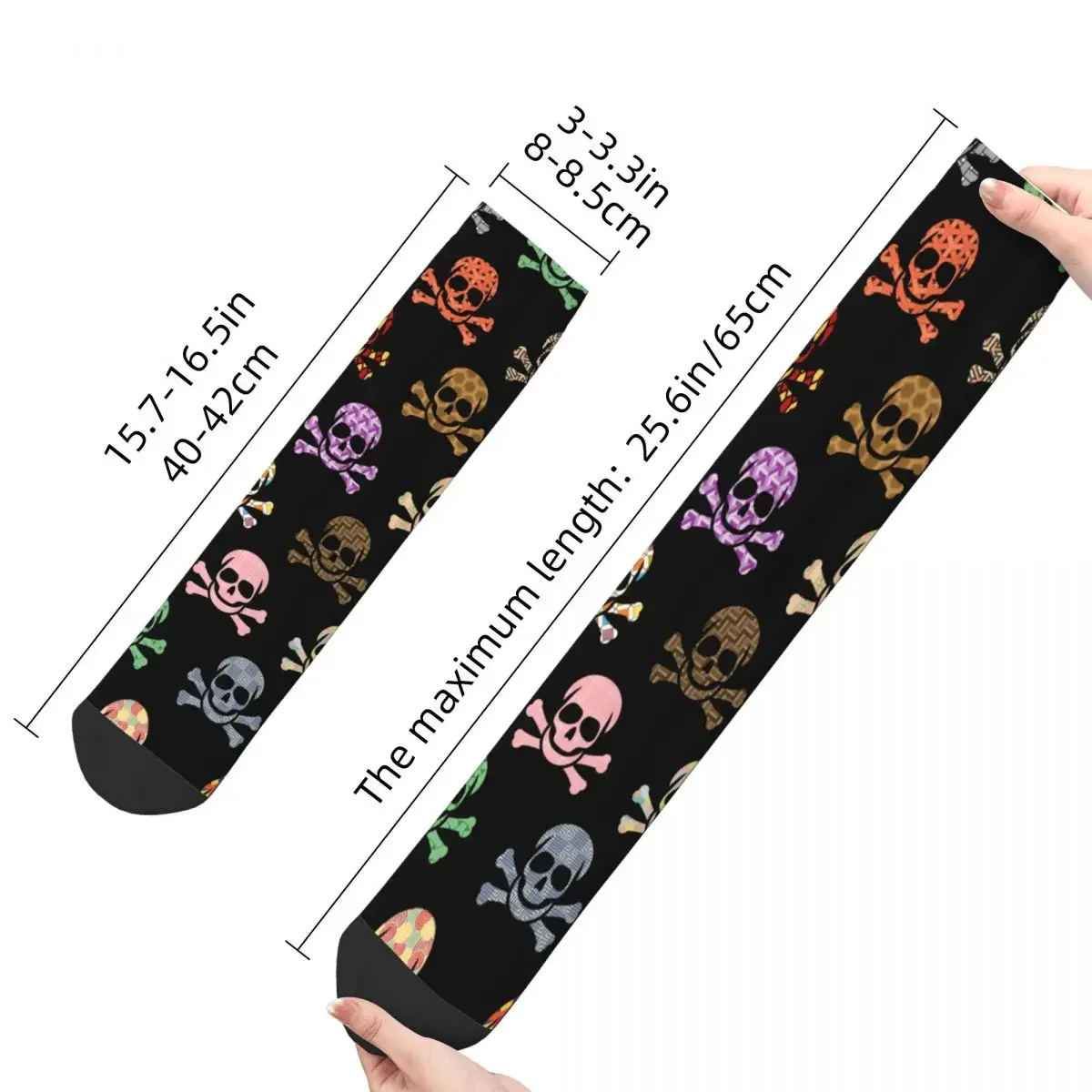 Calcetines de diseño loco para hombre y mujer, medias coloridas de calavera y huesos cruzados, calcetines de fútbol antideslizantes, transpirables, Otoño e Invierno