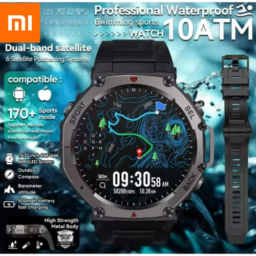 Xiaomi t-rex 3 Ultra GPS reloj inteligente 5 ATM impermeable incorporado de doble banda GNSS brújula militar deporte Smartwatch hombres 2026 nuevo