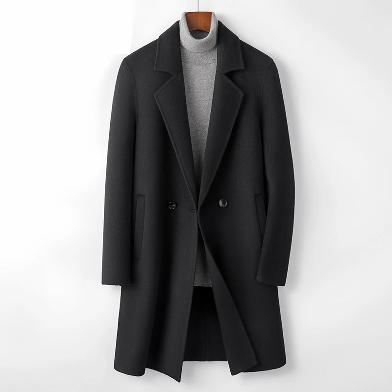 Winter Men's Coat with Thickened and Slim Fit, Business and Leisure Medium Length